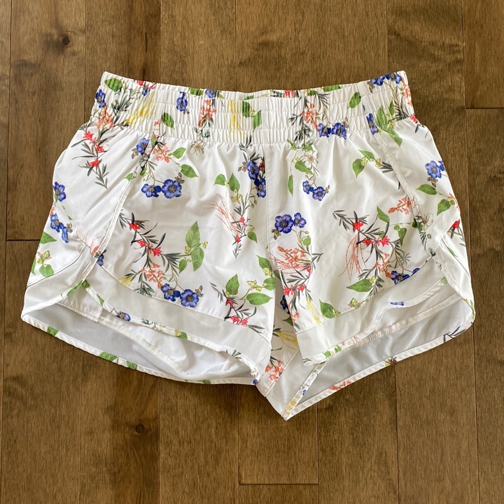 Athleta Flowered Athletic Shorts